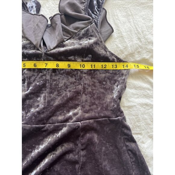 American Eagle Size Small Off Shoulder Crushed Velvet Fit & Flare Mini Dress - Picture 6 of 8